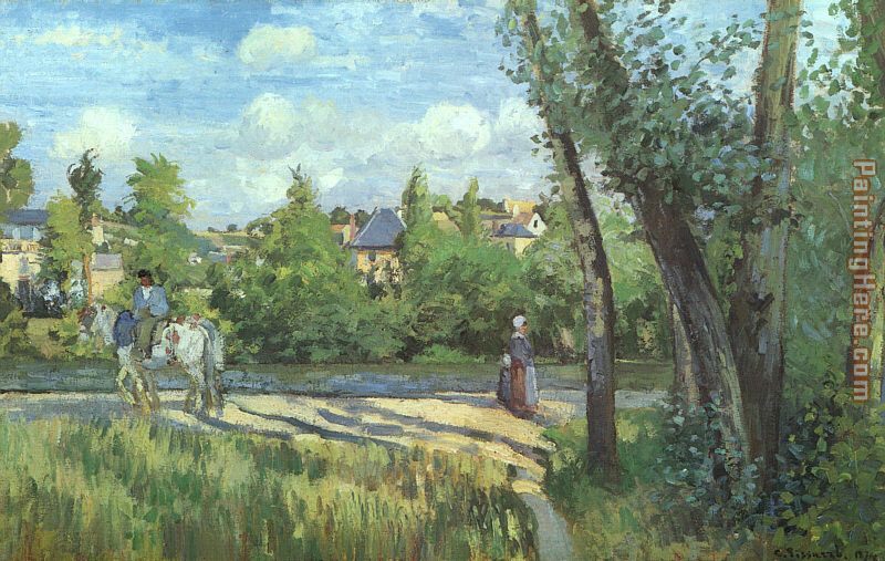 Sunlight on the Road Pontoise painting - Camille Pissarro Sunlight on the Road Pontoise art painting